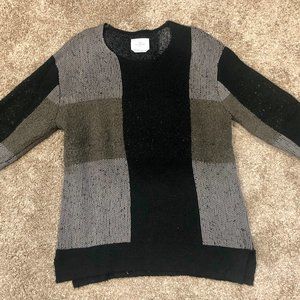 your neighbors black, olive & grey sweater